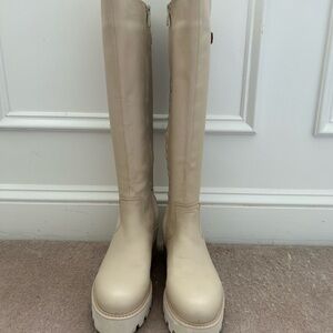 Franco Sarto Cream Over-the-Knee Platform Boots